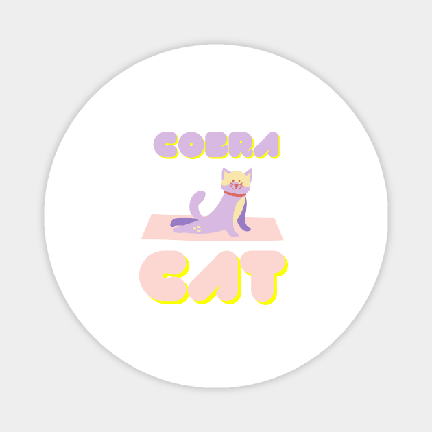 Cobra Cat Yoga Pose T-shirt Magnet by Step Into Art